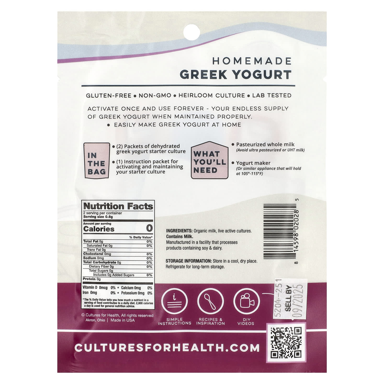 Make Creamy Greek Yogurt at Home with Cultures for Health Starter Culture - Image 2