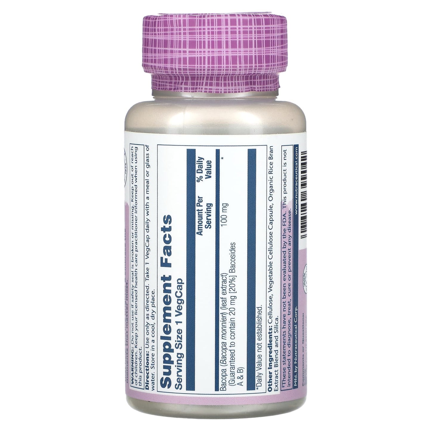 Solaray, Vital Extracts, Bacopa, 100 mg, 60 VegCaps - Image 2