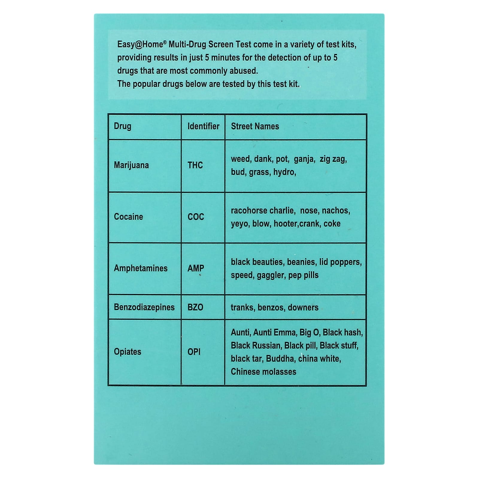 Easy@Home 5-Drug Screen Test Kit - Accurate Results in 5 Minutes - Image 2