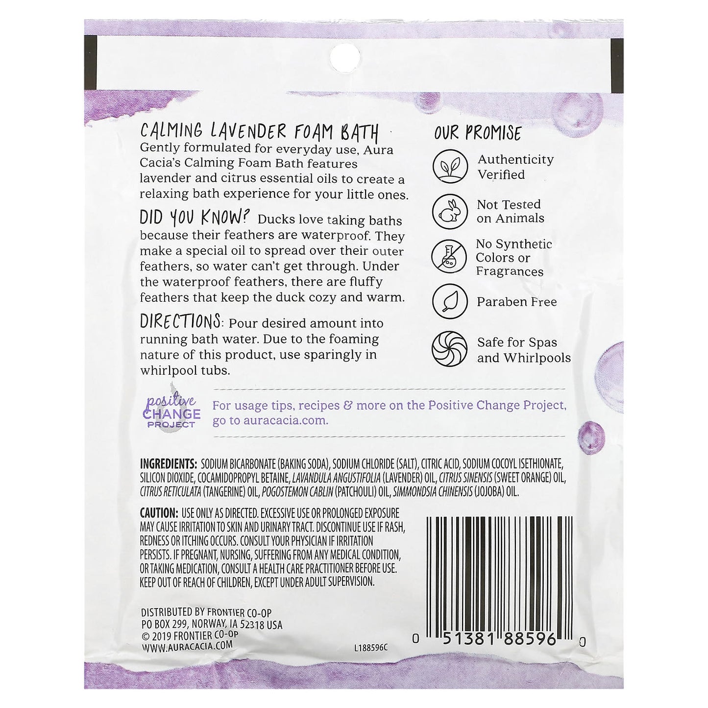 Lavender Calming Foam Bath by Aura Cacia, 2.5 oz - Image 2