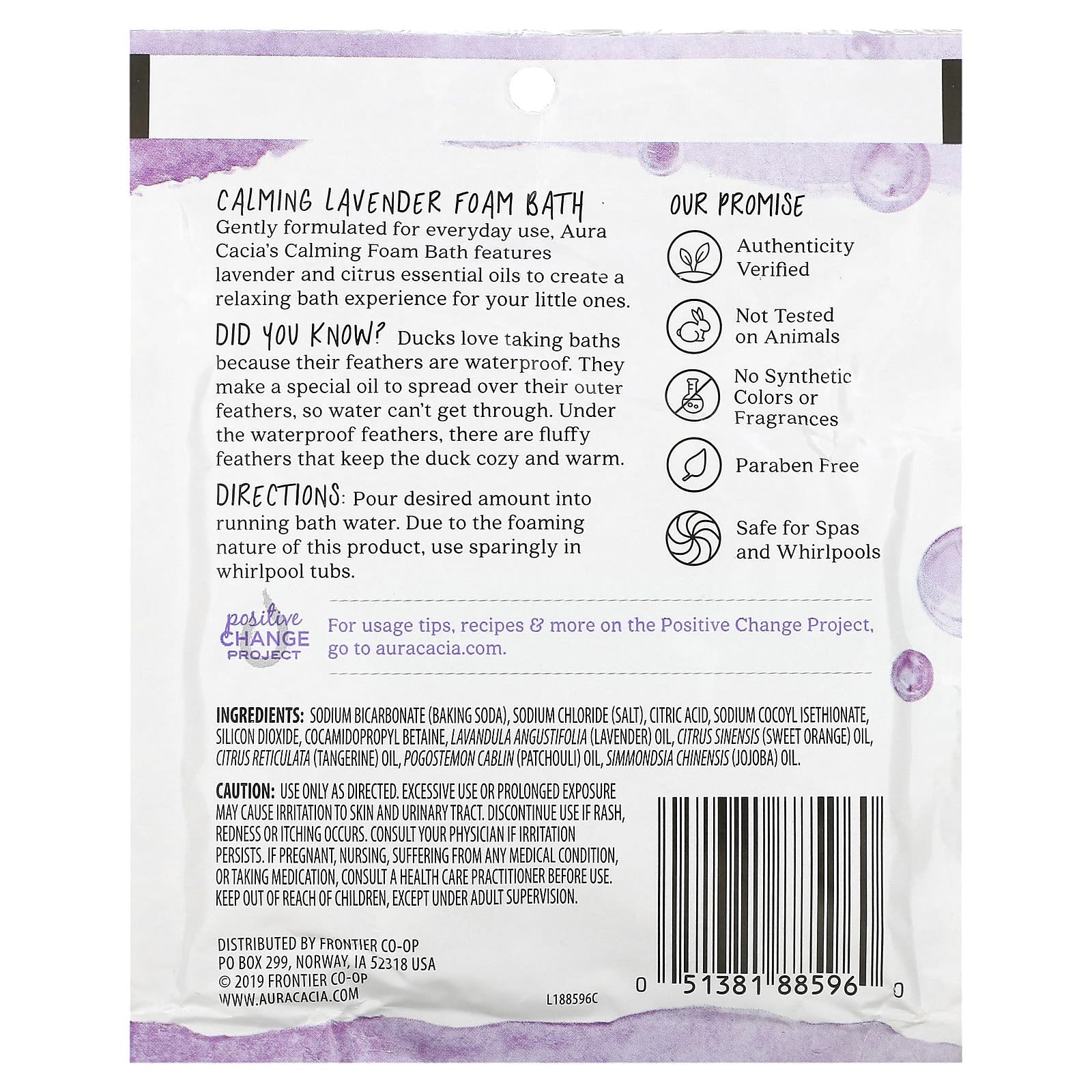 Lavender Calming Foam Bath by Aura Cacia, 2.5 oz - Image 2