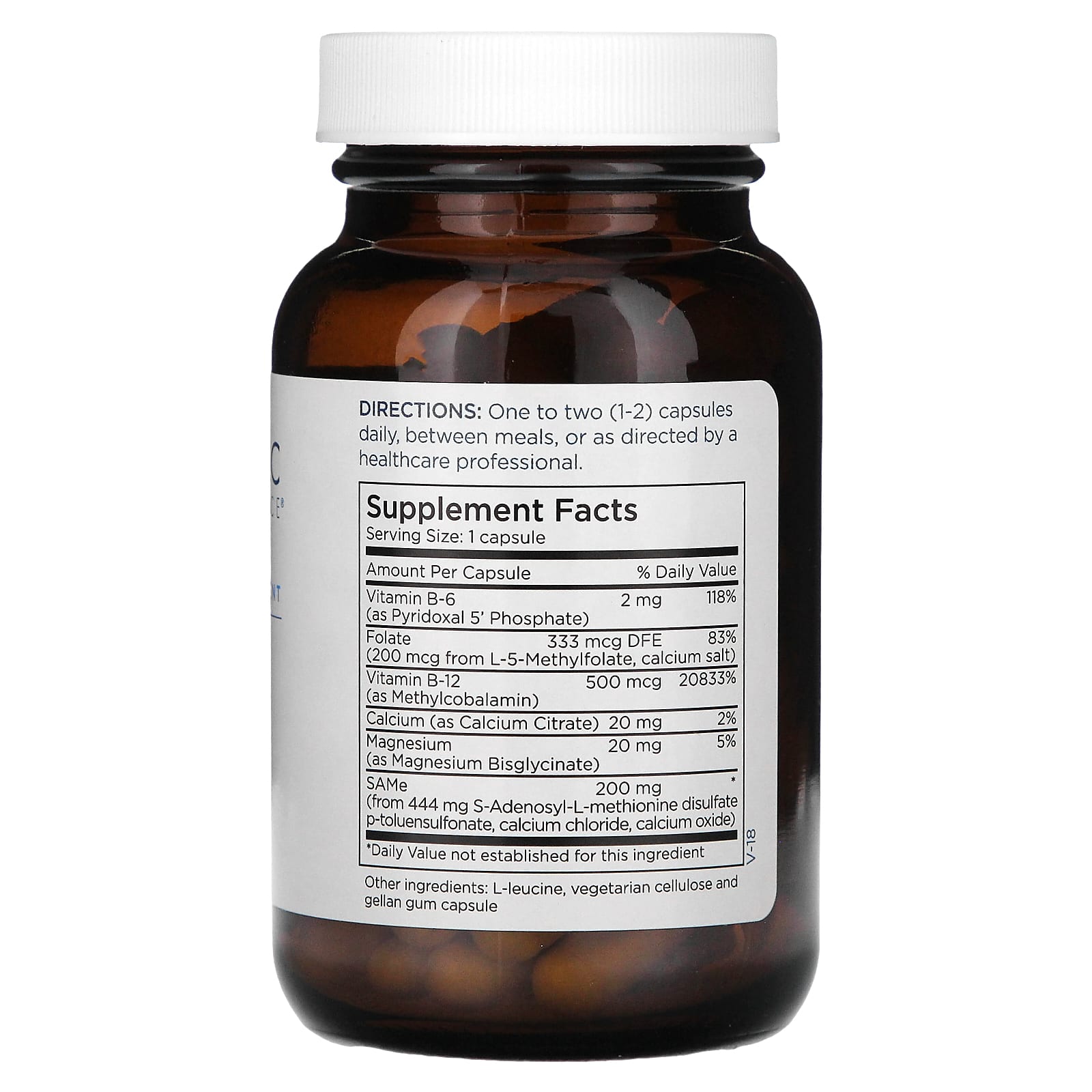 Metabolic Maintenance, SAMe + Cofactors, 200 mg, 60 Capsules - Image 2