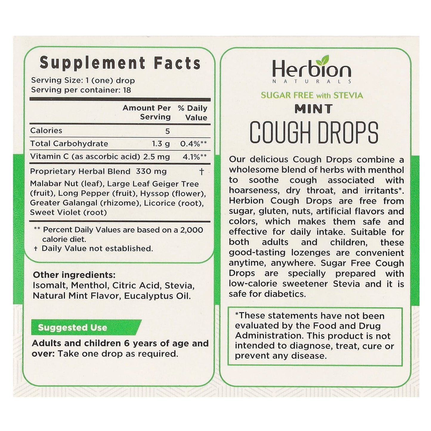 Sugar-Free Herbs for Soothing Coughs - Herbion Naturals - 18 Drops - Image 2