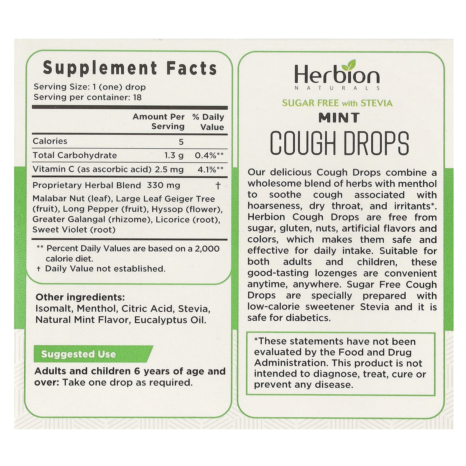 Sugar-Free Herbs for Soothing Coughs - Herbion Naturals - 18 Drops - Image 2