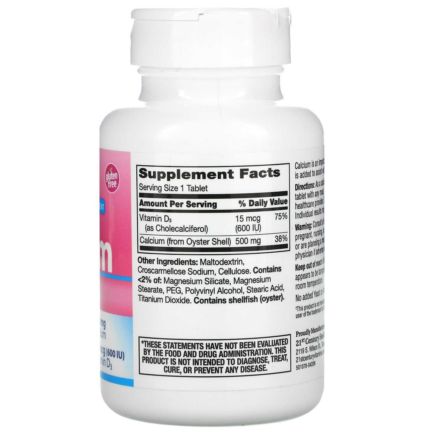 Calcium 500 + D3 Supplement for Stronger Bones - 90 Tablets - Image 2