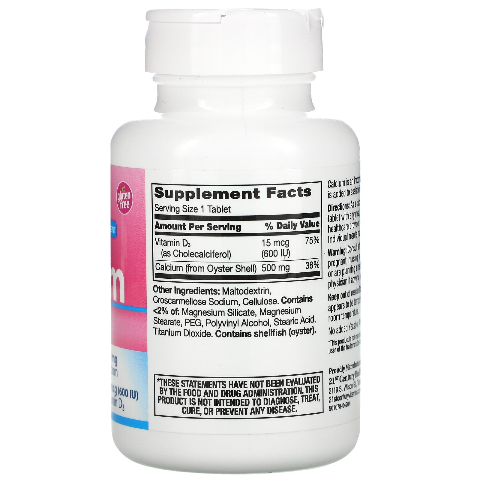 Calcium 500 + D3 Supplement for Stronger Bones - 90 Tablets - Image 2