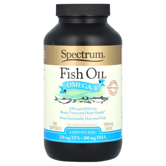 Spectrum Essentials, Fish Oil, Omega-3, 250 Softgels (500 mg per Softgel) - Image 1