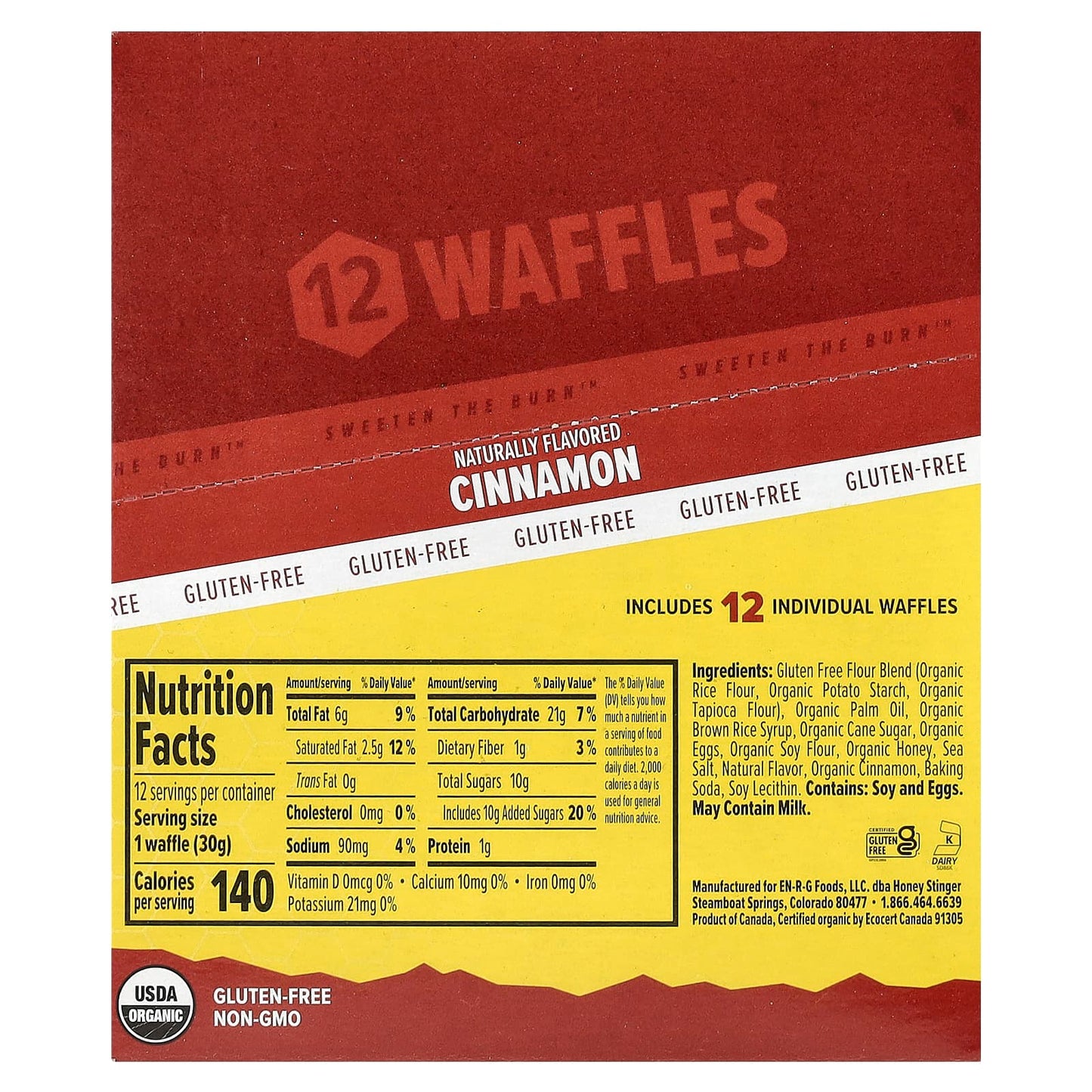 Honey Stinger Energy Waffles, Cinnamon Flavor, 12 Count, Gluten-Free - Image 2