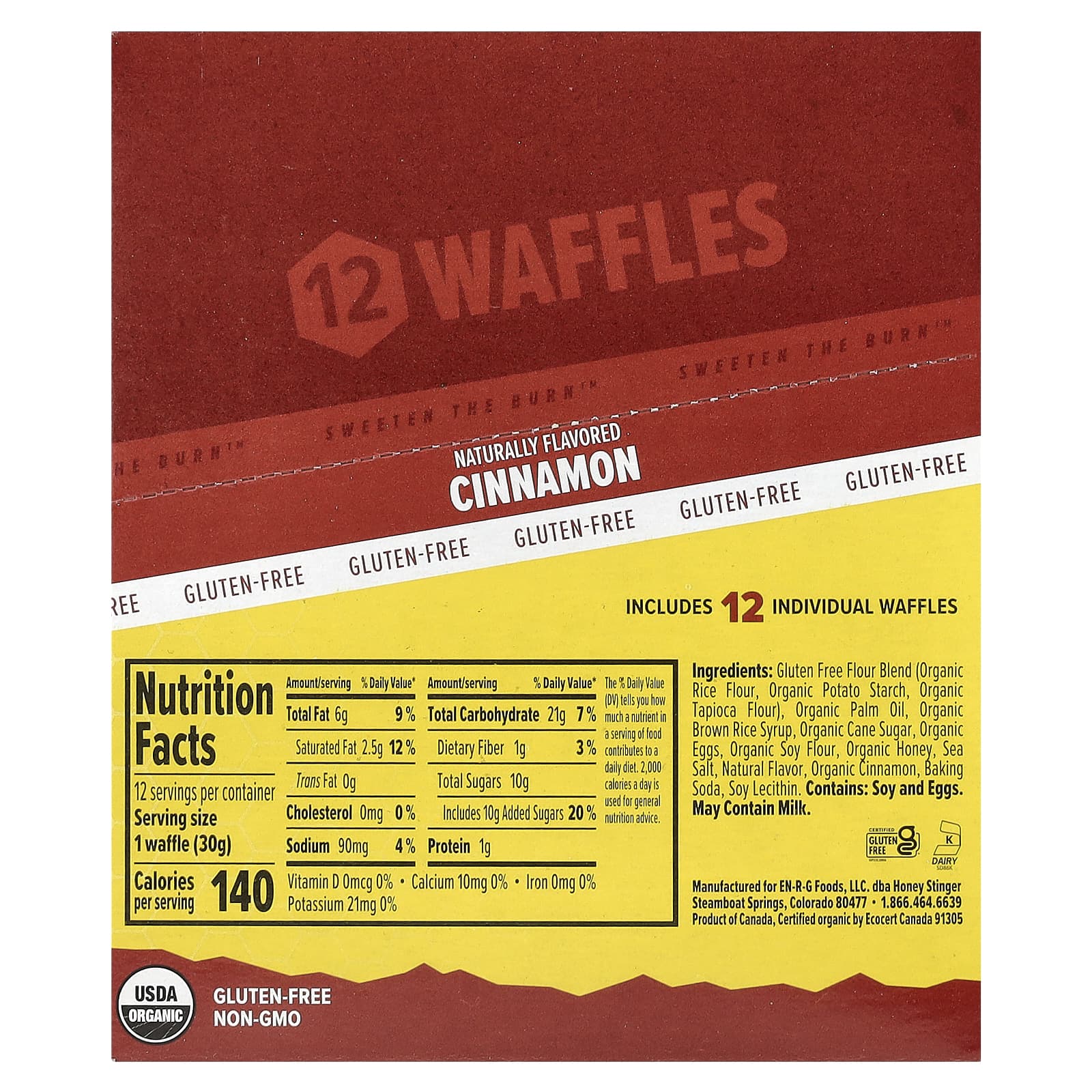 Honey Stinger Energy Waffles, Cinnamon Flavor, 12 Count, Gluten-Free - Image 2
