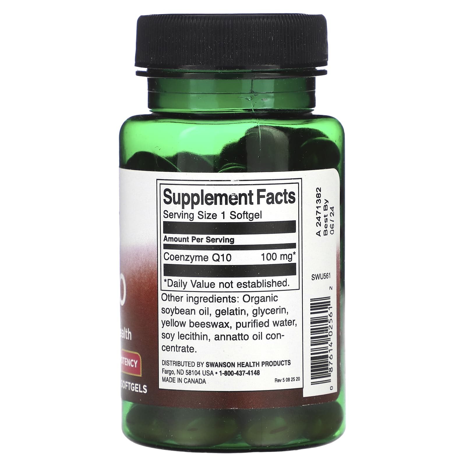 Swanson, CoQ10, 100 mg, 100 Softgels - Image 2