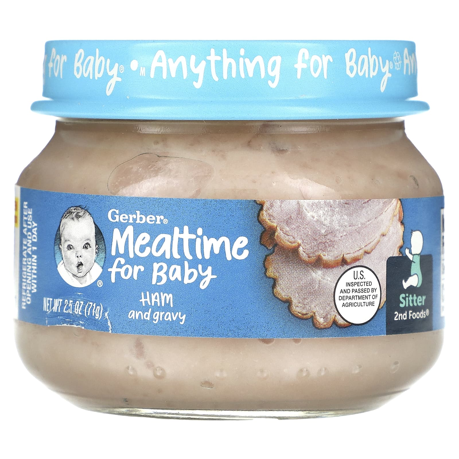 Gerber Baby Food - Ham and Gravy 2nd Foods, 2.5 oz - Image 1