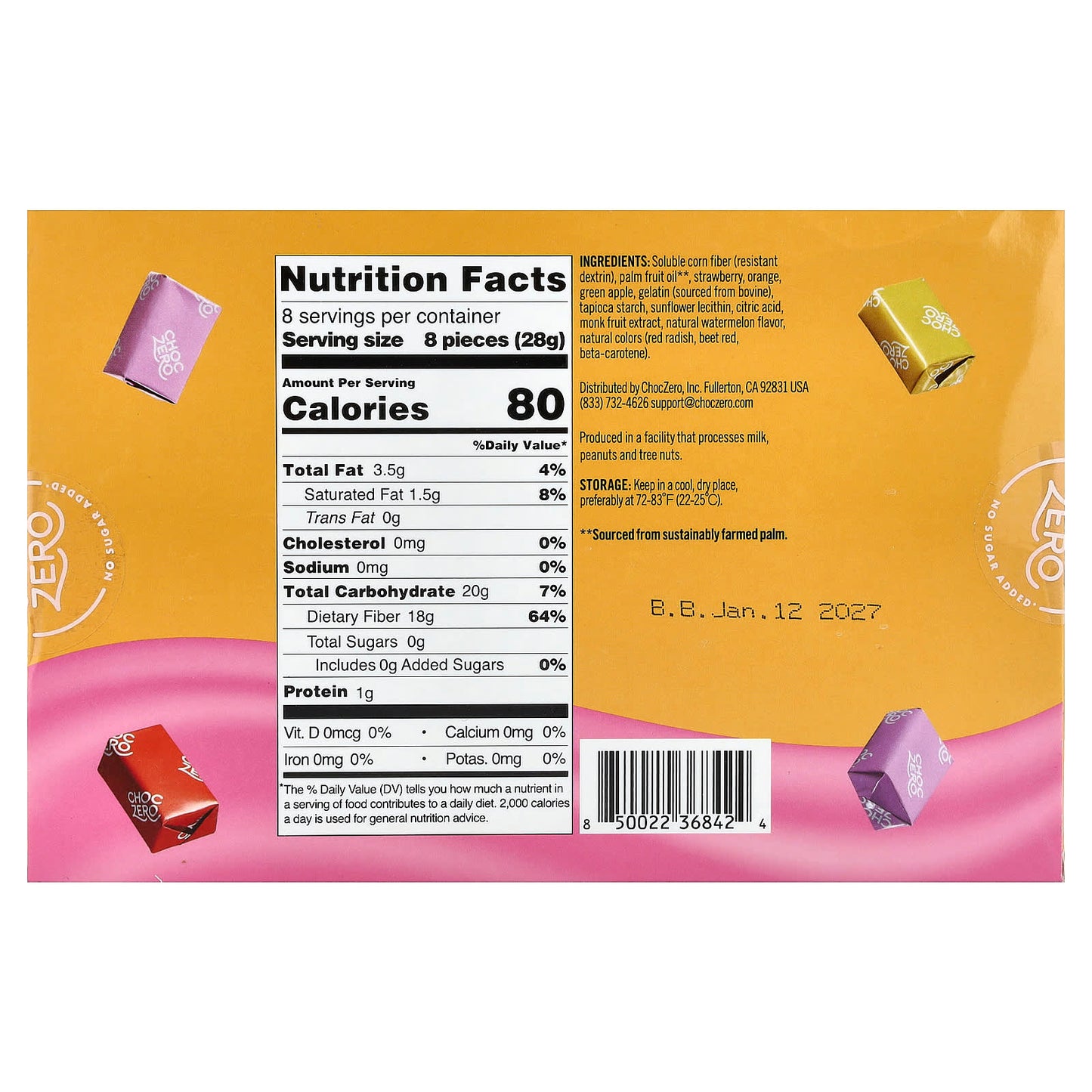 ChocZero Sugar-Free Fruit Chews, 64 Pieces, 3 Delicious Flavors - Image 2