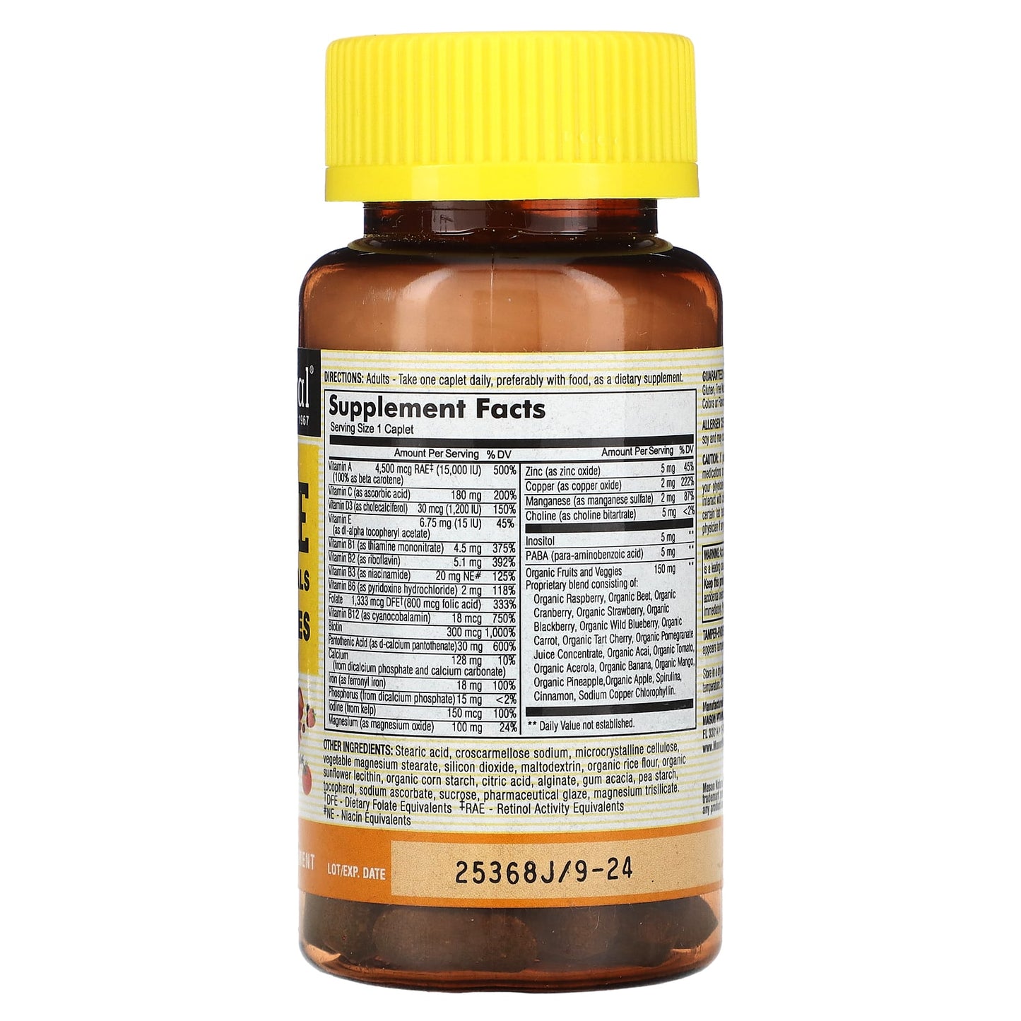 Mason Natural, Megavite, Multivitamin & Minerals, 60 Caplets - Image 2