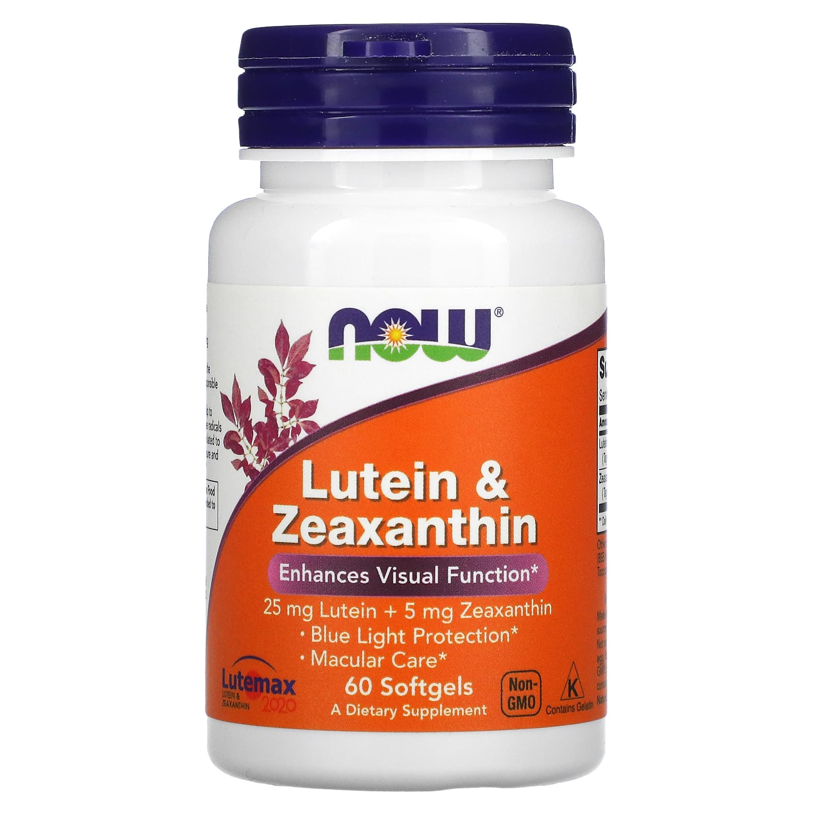 NOW Foods, Lutein & Zeaxanthin, 60 Softgels - Image 1