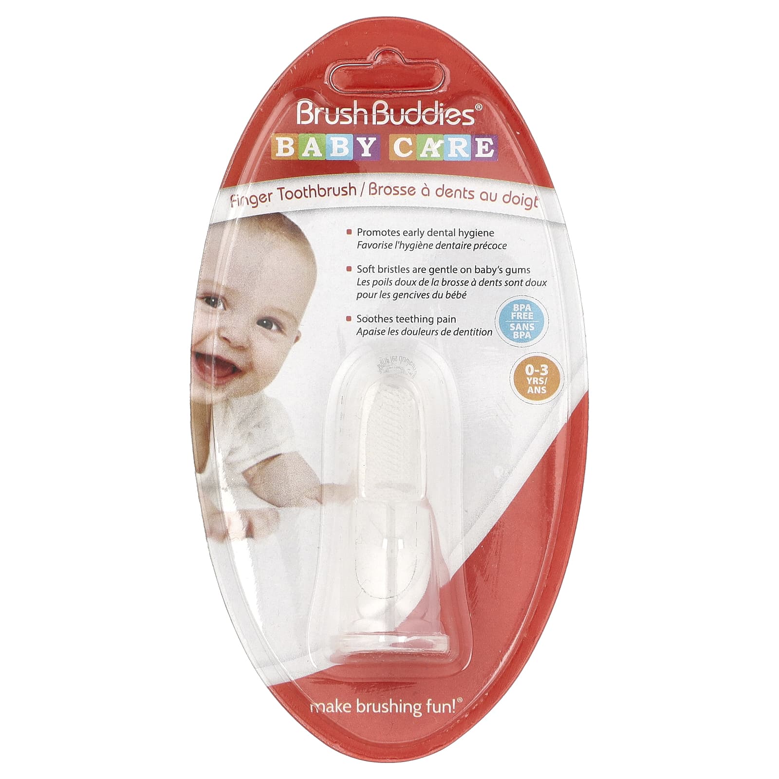 Baby Finger Toothbrush by Brush Buddies - 0-3 Years, Soft Bristles - Image 1