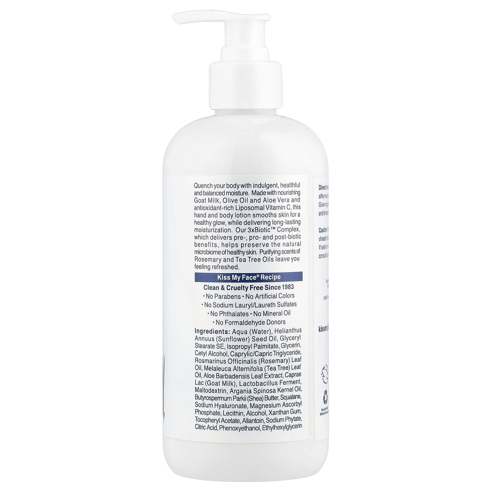 Kiss My Face, Goat Milk Hand & Body Lotion, Rosemary + Tea Tree, 16 fl oz (473 ml) - Image 2