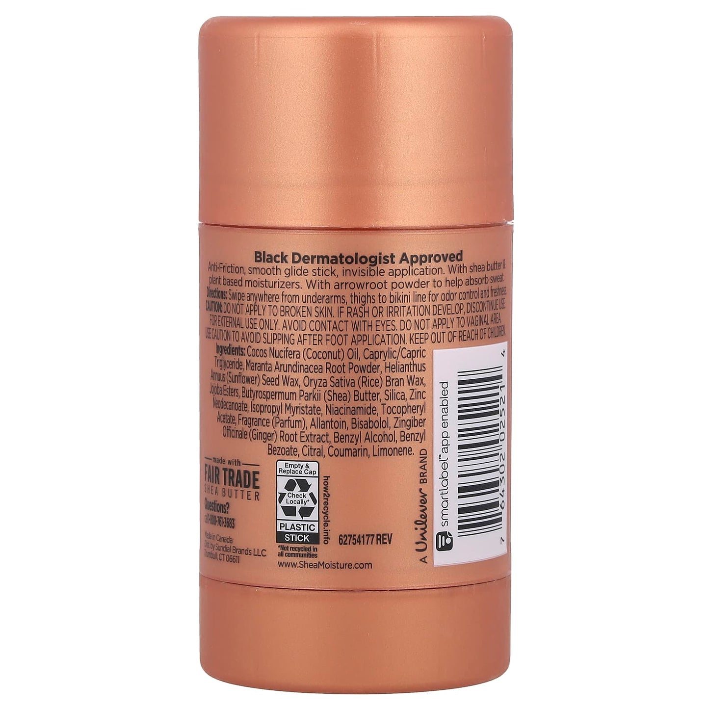 SheaMoisture, Whole Body Deo Invisible Stick, Coconut & Hibiscus, 2.6 oz (74 g) - Image 2