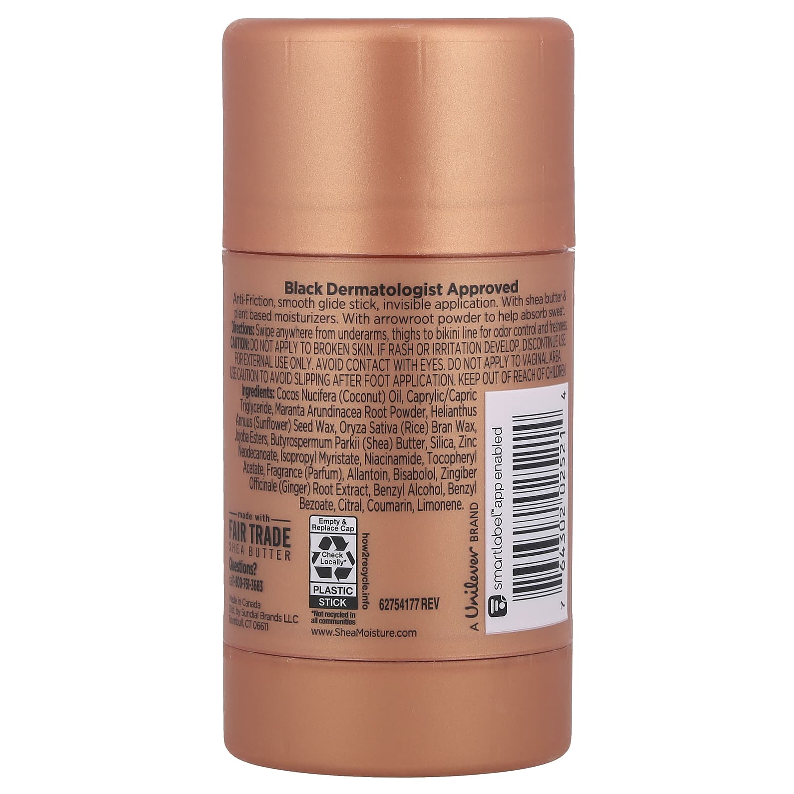 SheaMoisture, Whole Body Deo Invisible Stick, Coconut & Hibiscus, 2.6 oz (74 g) - Image 2