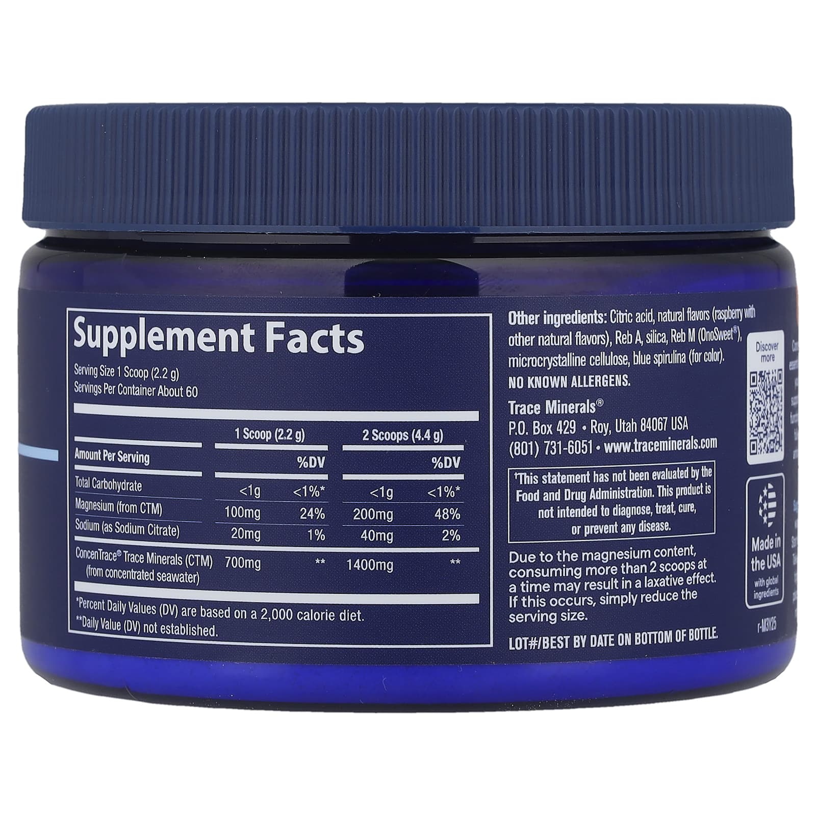 ConcenTrace®, Daily Mineral Powder, Blue Raspberry, 4.65 oz (132 g) - Image 2