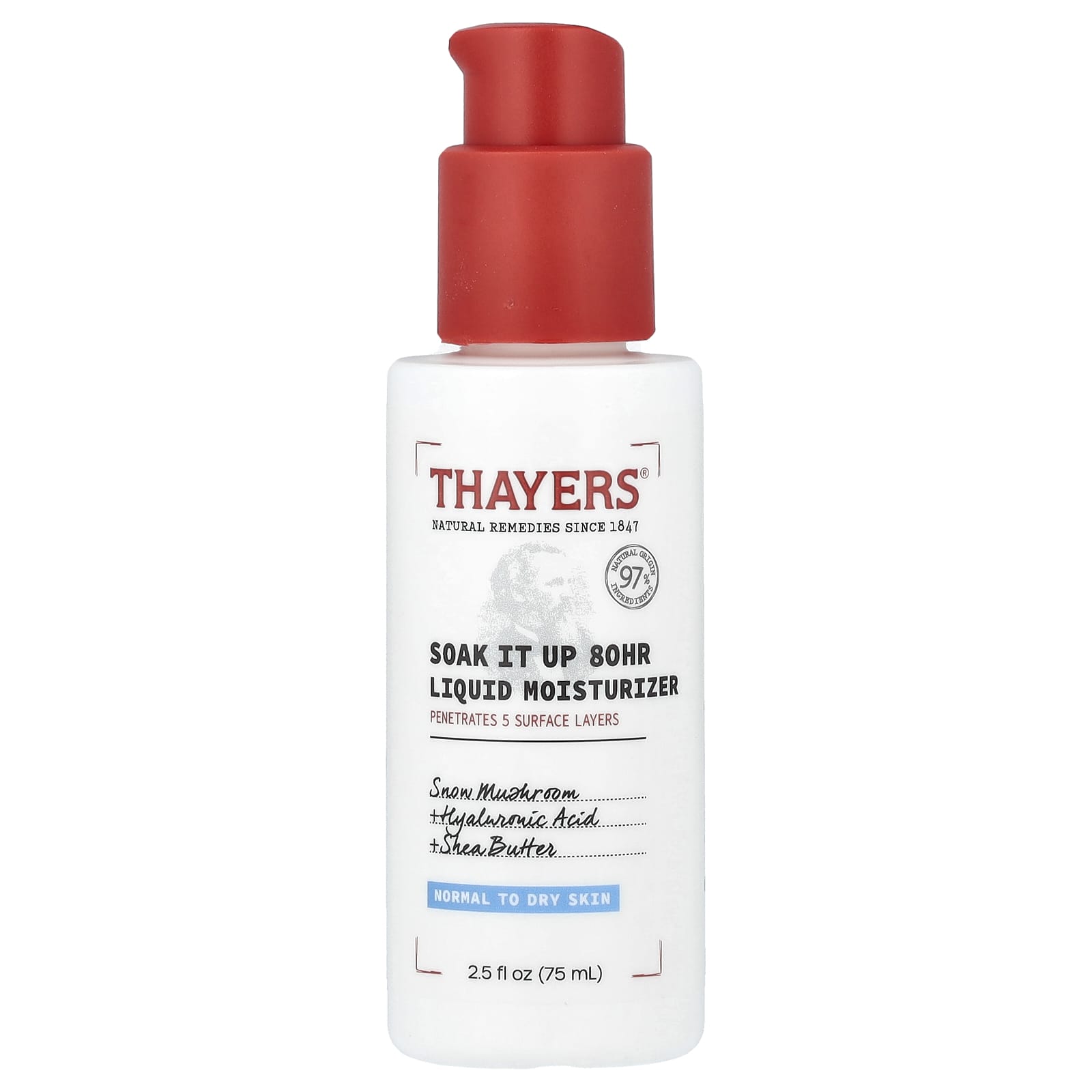 Thayers, Soak It Up 80HR Liquid Moisturizer, Fragrance-Free, 2.5 fl oz (75 ml) - Image 1