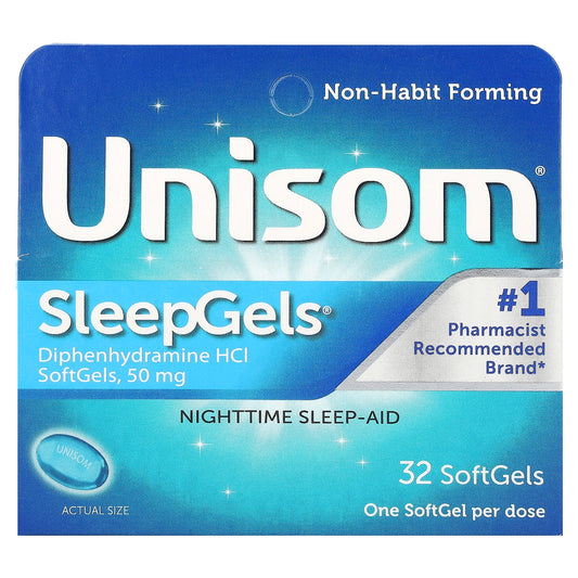 Unisom, SleepGels, Nighttime Sleep-Aid, 32 SoftGels - Image 1