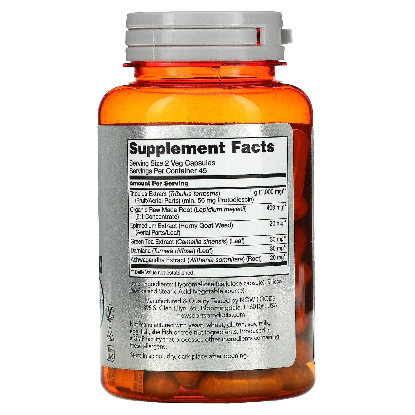 NOW Foods, Sports, Tribulus Extreme, Men's Health, 90 Veg Capsules - Image 2