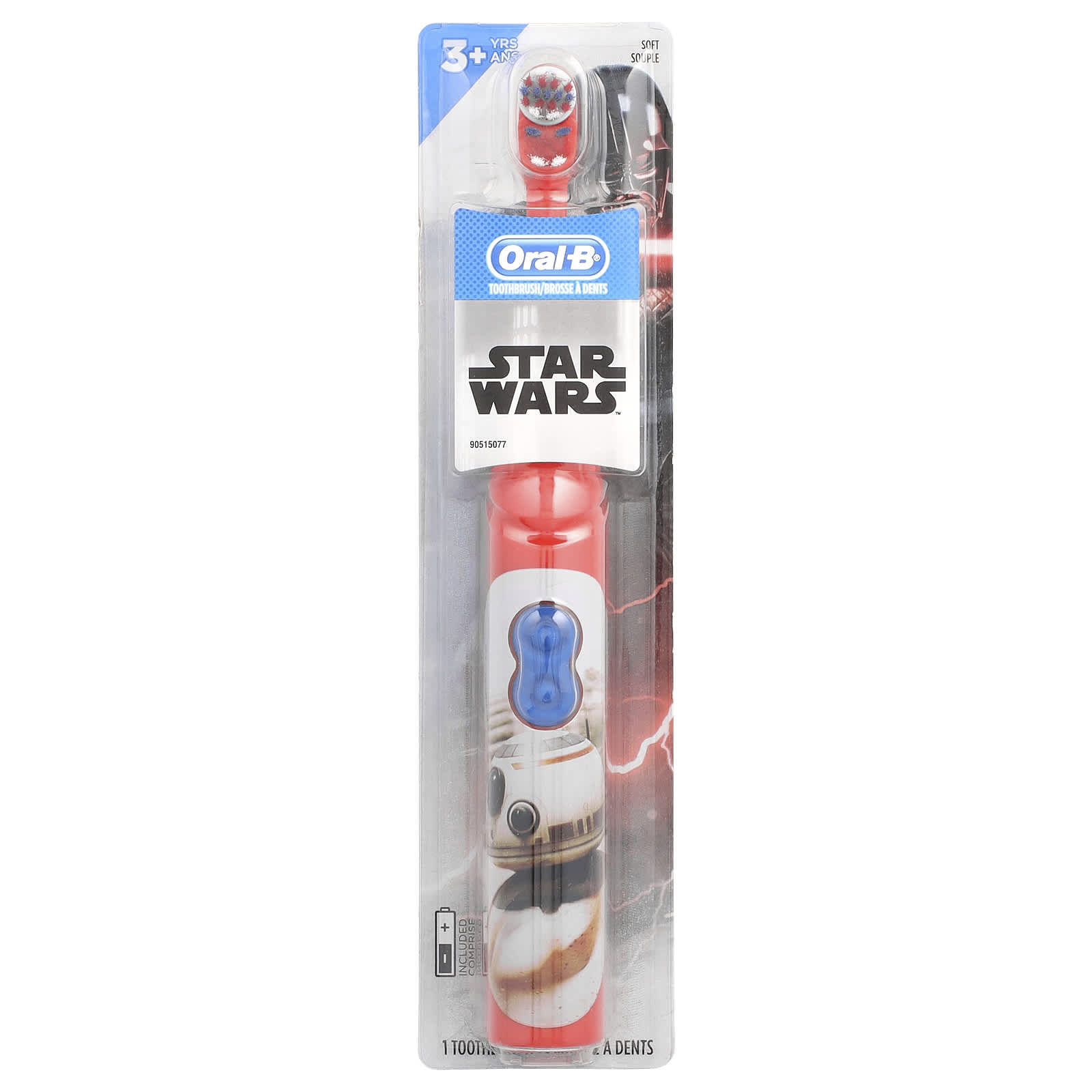 Oral-B, Kids, Battery Power Toothbrush, Soft, 3+ Years, Star Wars, 1 Toothbrush - Image 1