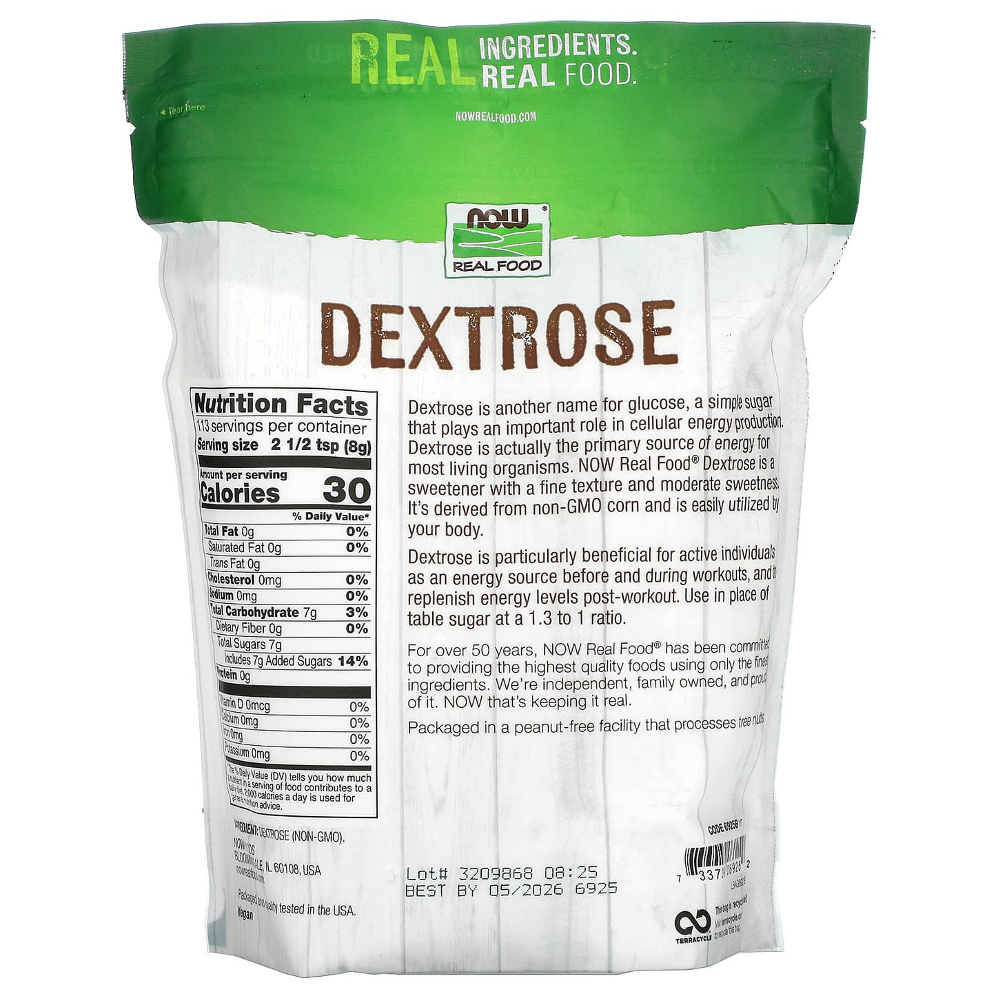 NOW Foods, Real Food, Dextrose, 32 oz (907 g) - Image 2