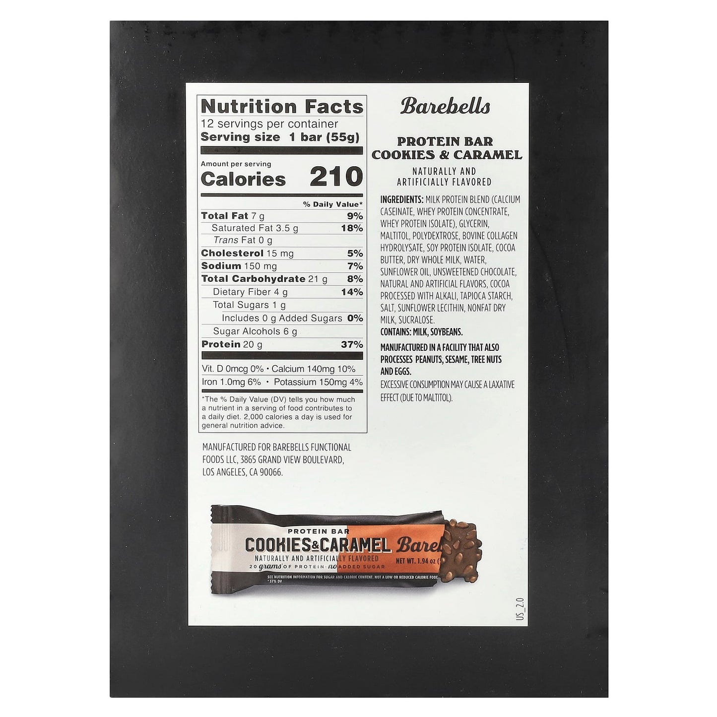 Cookies & Caramel Protein Bars by Barebells, 20g Protein, No Sugar - Image 2