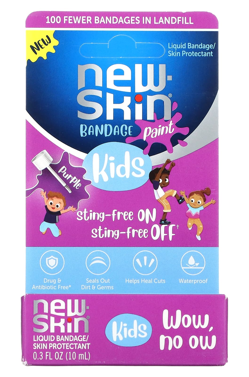New Skin, Kids, Bandage Paint, Liquid Bandage/Skin Protectant, Purple, 0.3 fl oz (10 ml) - Image 2