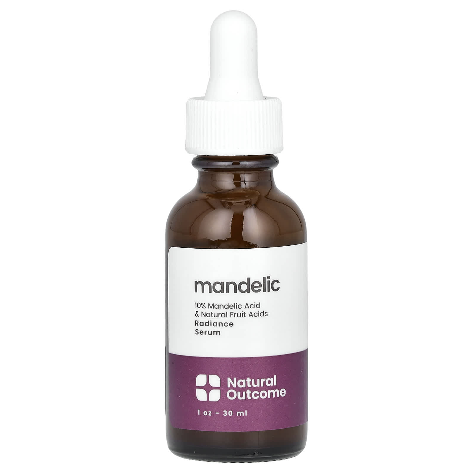 Natural Outcome, Mandelic, Radiance Serum, Fragrance Free, 1 oz (30 ml) - Image 1