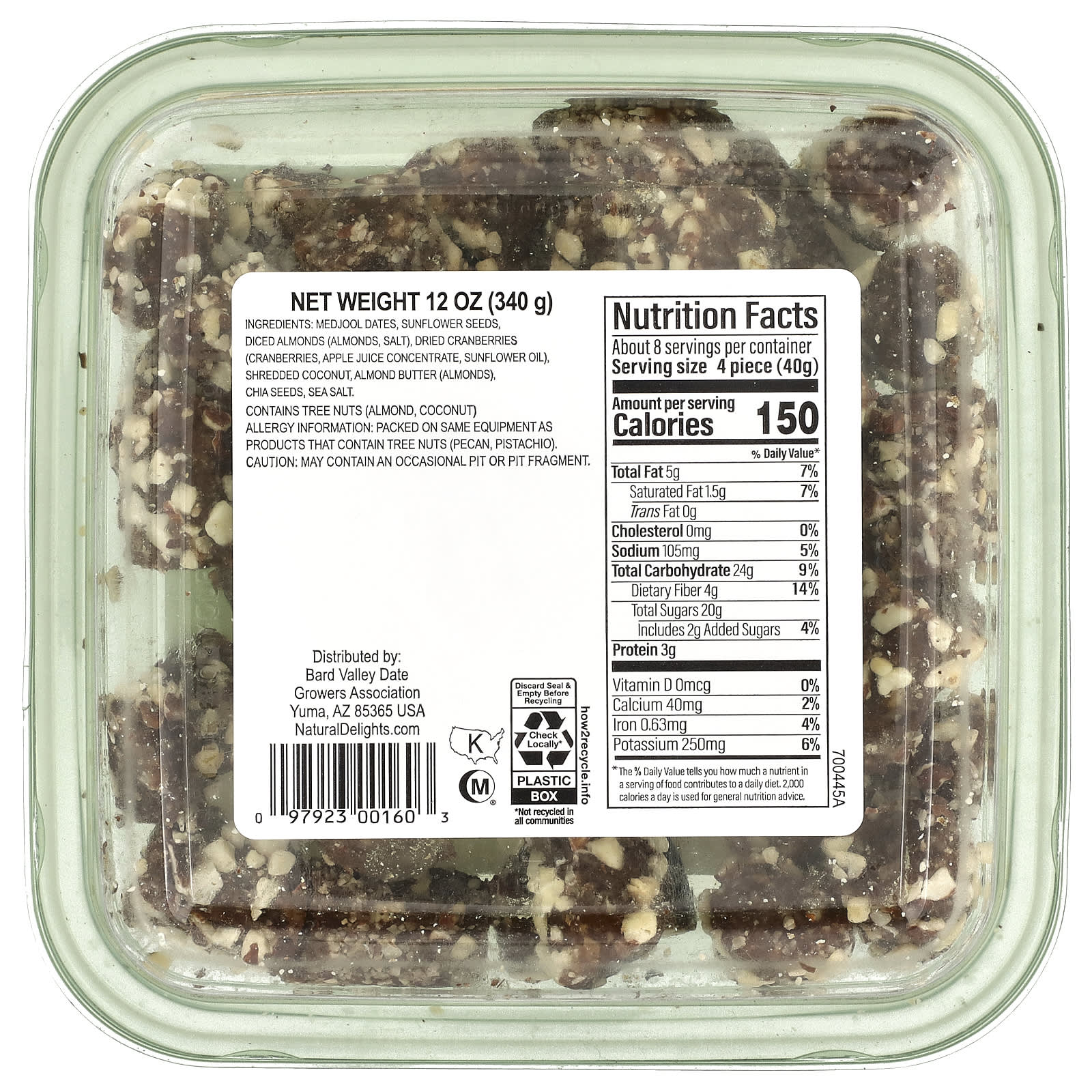 Natural Delights, Mini Medjools, Sweet & Salty Almond, 12 oz (340 g) - Image 2