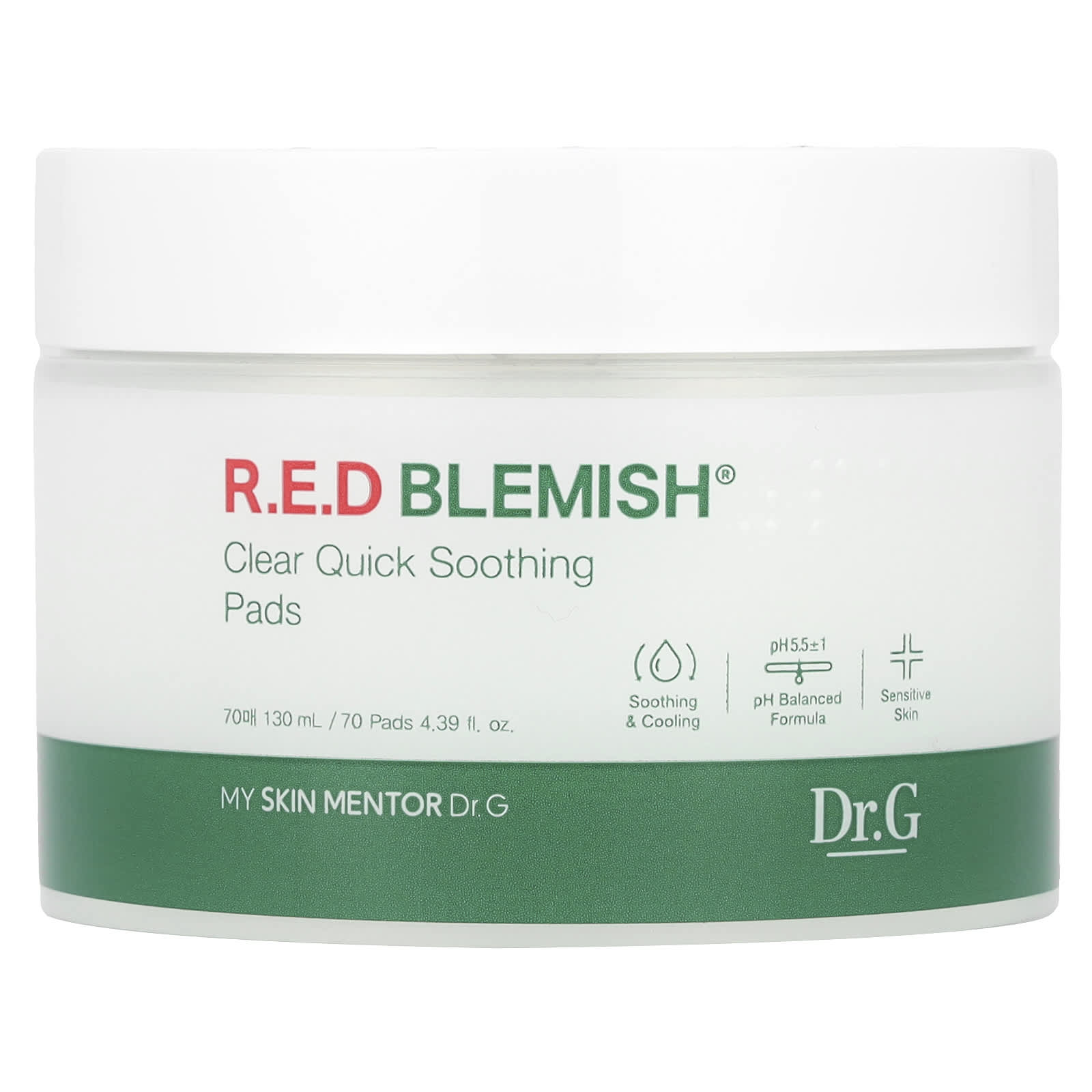 Dr. G R.E.D Blemish Clear Quick Soothing Pads 70 Count - Image 1