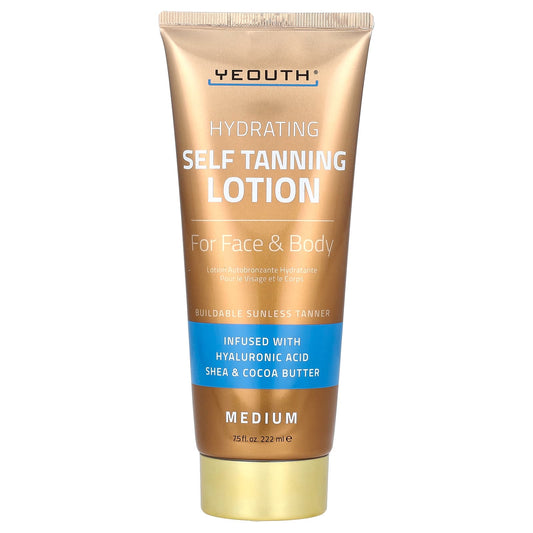 YEOUTH, Self Tanning Lotion, For Face & Body, Medium, 7.5 fl oz (222 ml) - Image 1