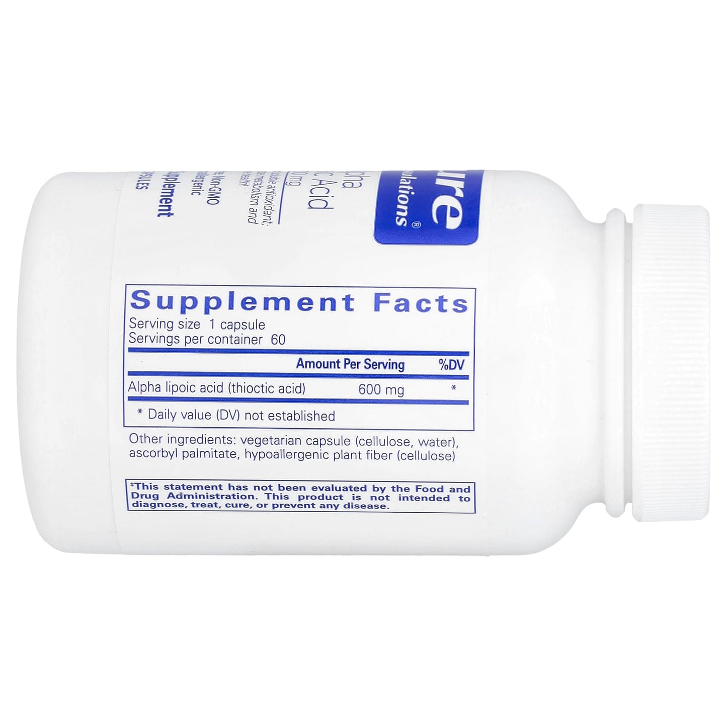 Pure Encapsulations, Alpha Lipoic Acid, 600 mg, 60 Capsules - Image 2