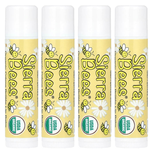 Organic Lip Balm by Sierra Bees - Creme Brulee (Vanilla) 4 Pack - Image 1