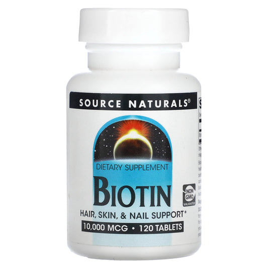 Source Naturals, Biotin, 10,000 mcg, 120 Tablets - Image 1