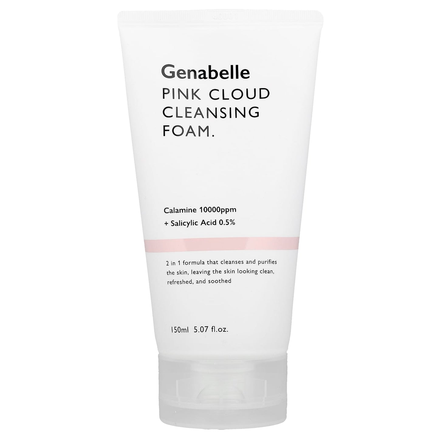 Genabelle Pink Cloud Cleansing Foam, Sensitive Skin Calming, 5.07 fl oz - Image 1