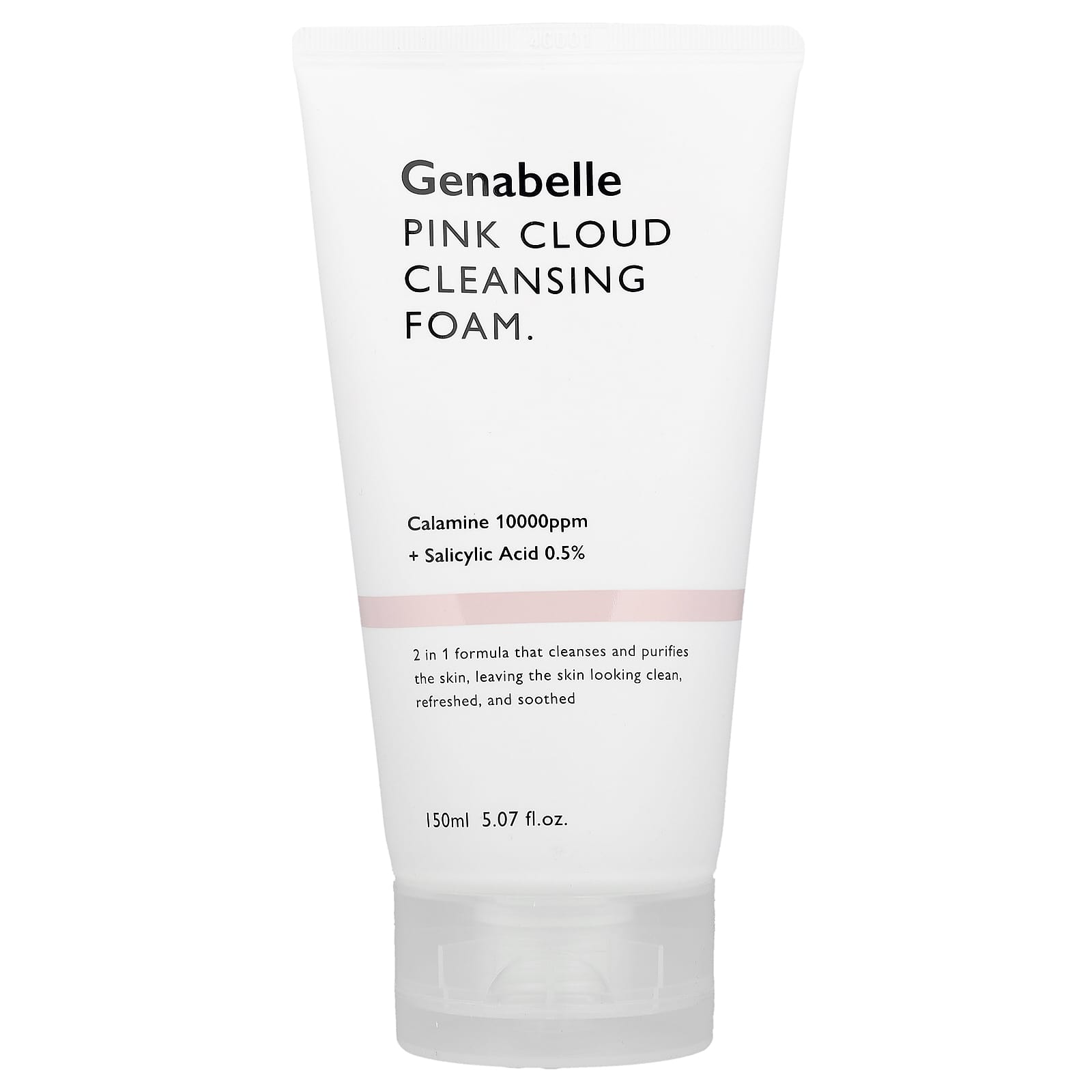 Genabelle Pink Cloud Cleansing Foam, Sensitive Skin Calming, 5.07 fl oz - Image 1