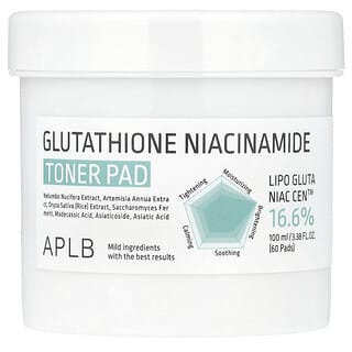 APLB Glutathione Niacinamide Toner Pads 60 Count - 3.38 fl oz