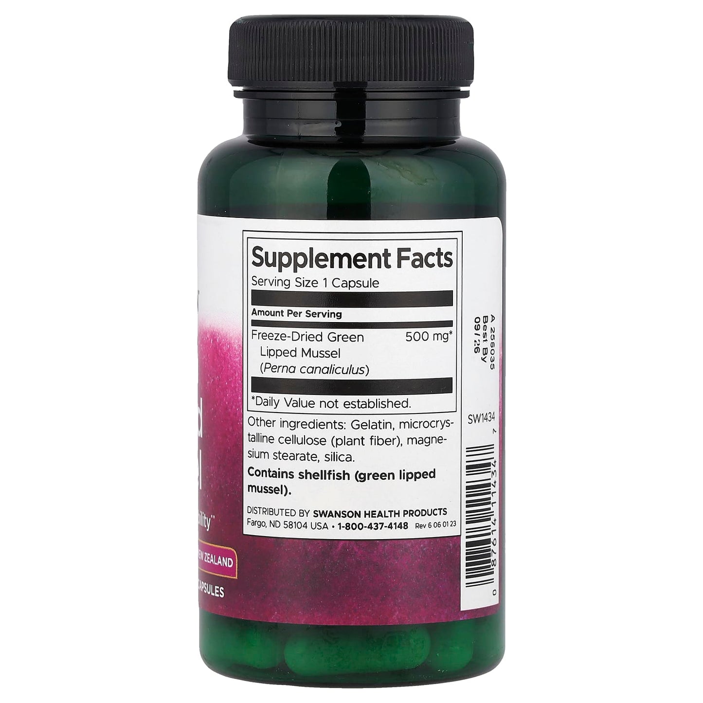 Swanson, Green Lipped Mussel, 500 mg, 60 Capsules - Image 2