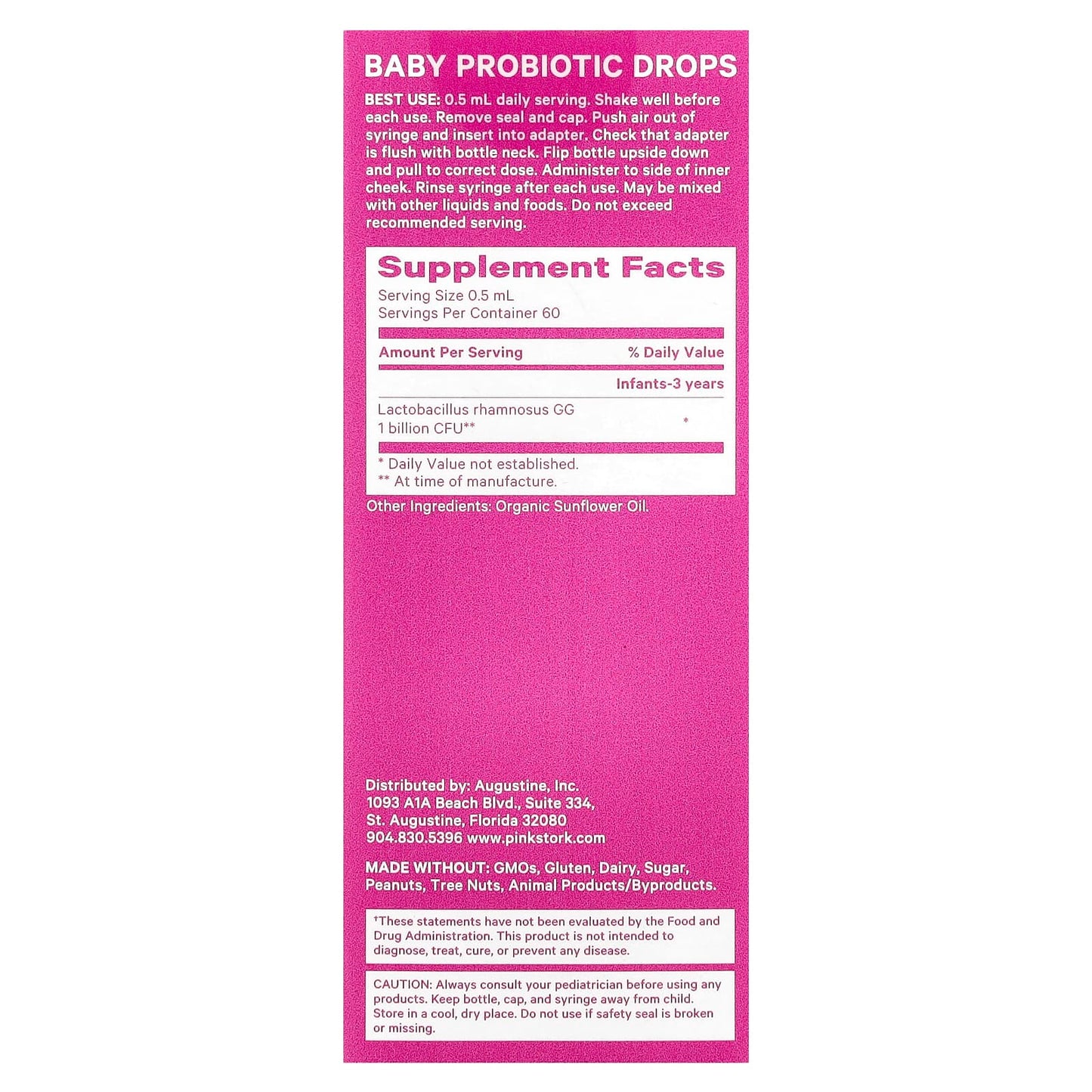 Pink Stork, Baby Probiotic Drops, Age 0+, Unflavored, 1 fl oz (30 ml) - Image 2