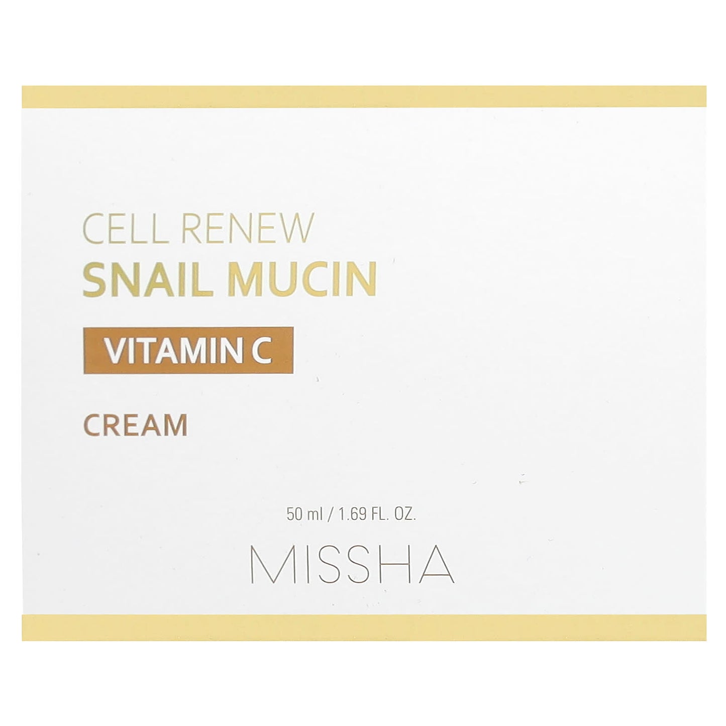 Missha, Cell Renew Snail Mucin, Vitamin C Cream , 1.69 fl oz (50 ml) - Image 2