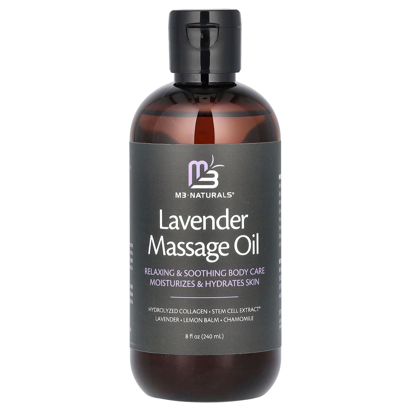 M3 Naturals, Lavender Massage Oil, 8 fl oz (240 ml) - Image 1