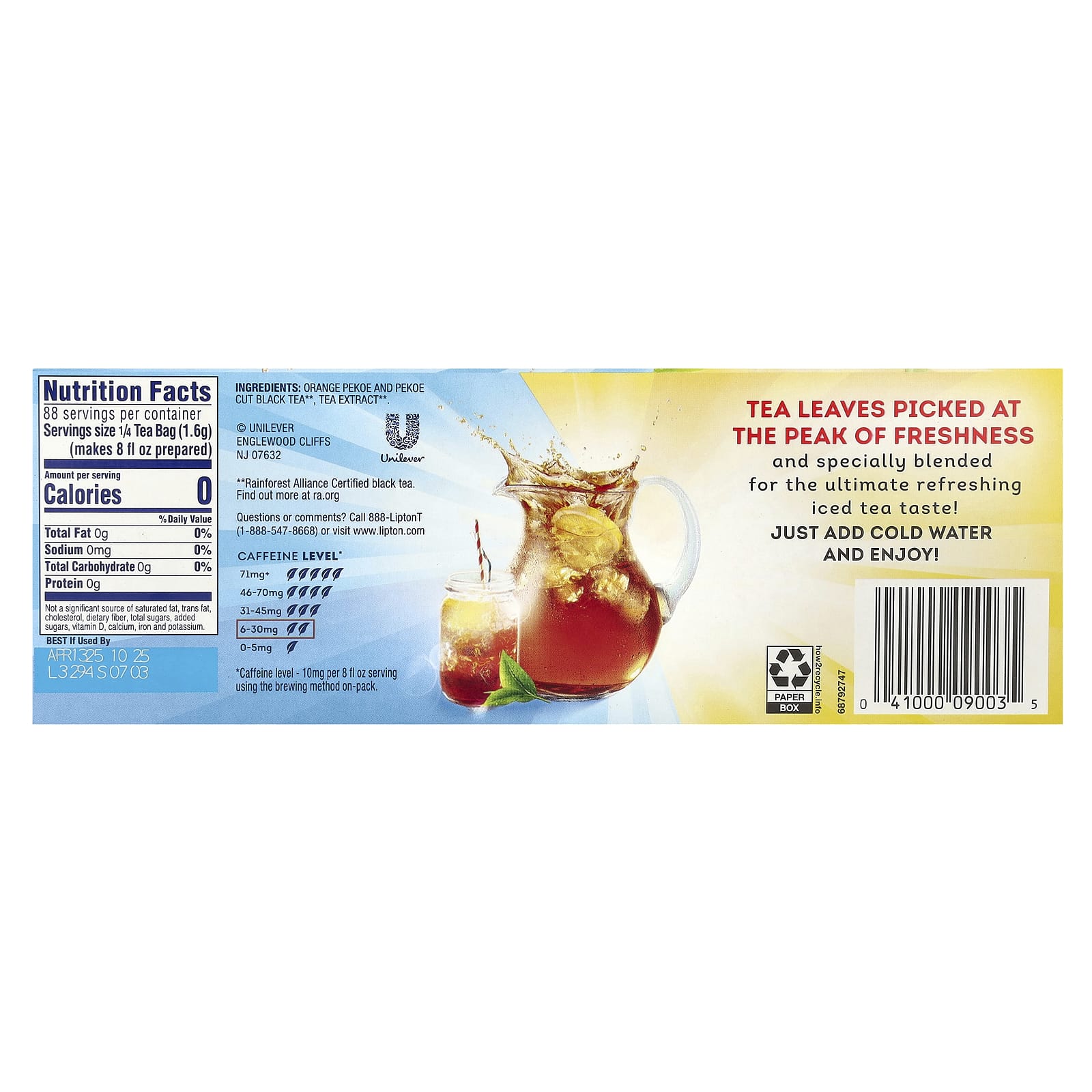 Lipton, Cold Brew Tea, Family Size , 22 Tea Bags, 4.8 oz (136 g) - Image 2