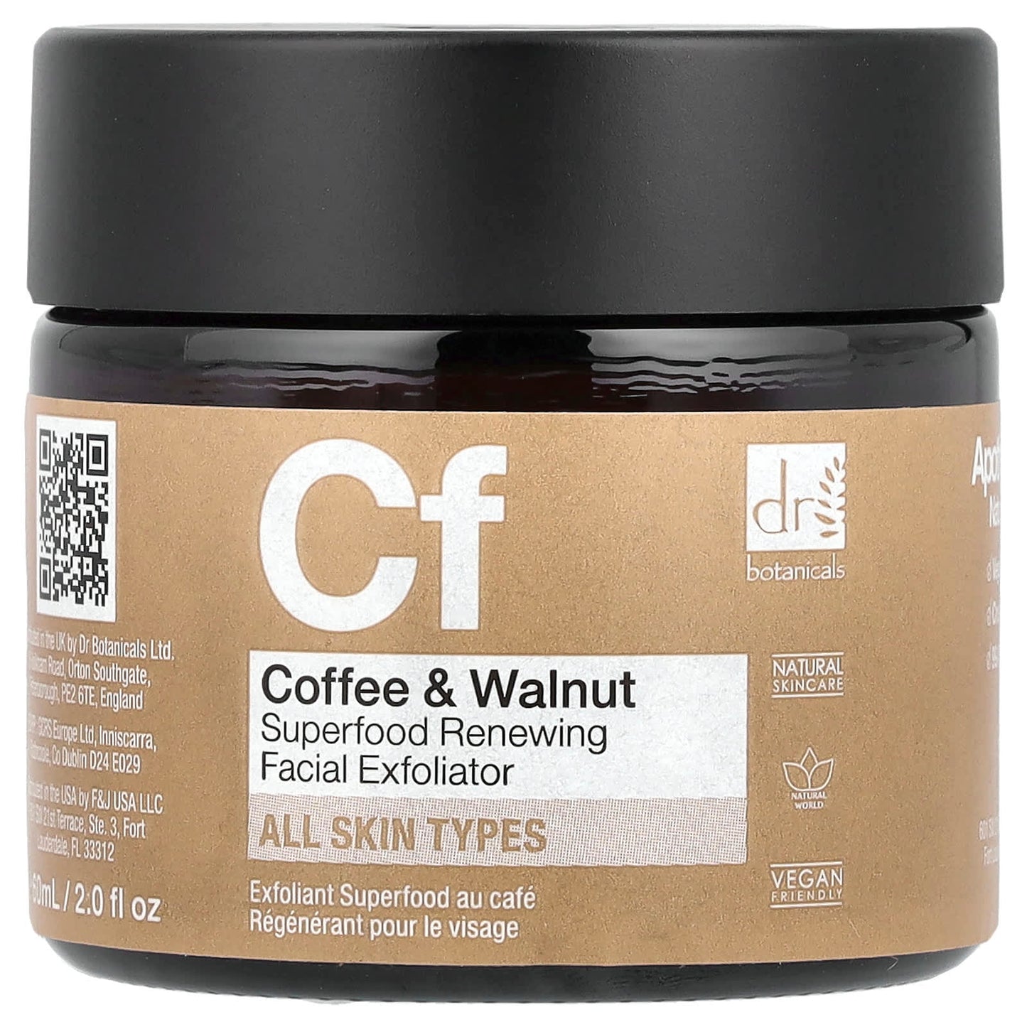 Dr. Botanicals Coffee Walnut Exfoliator for Glowing Skin, 2 fl oz - Image 1