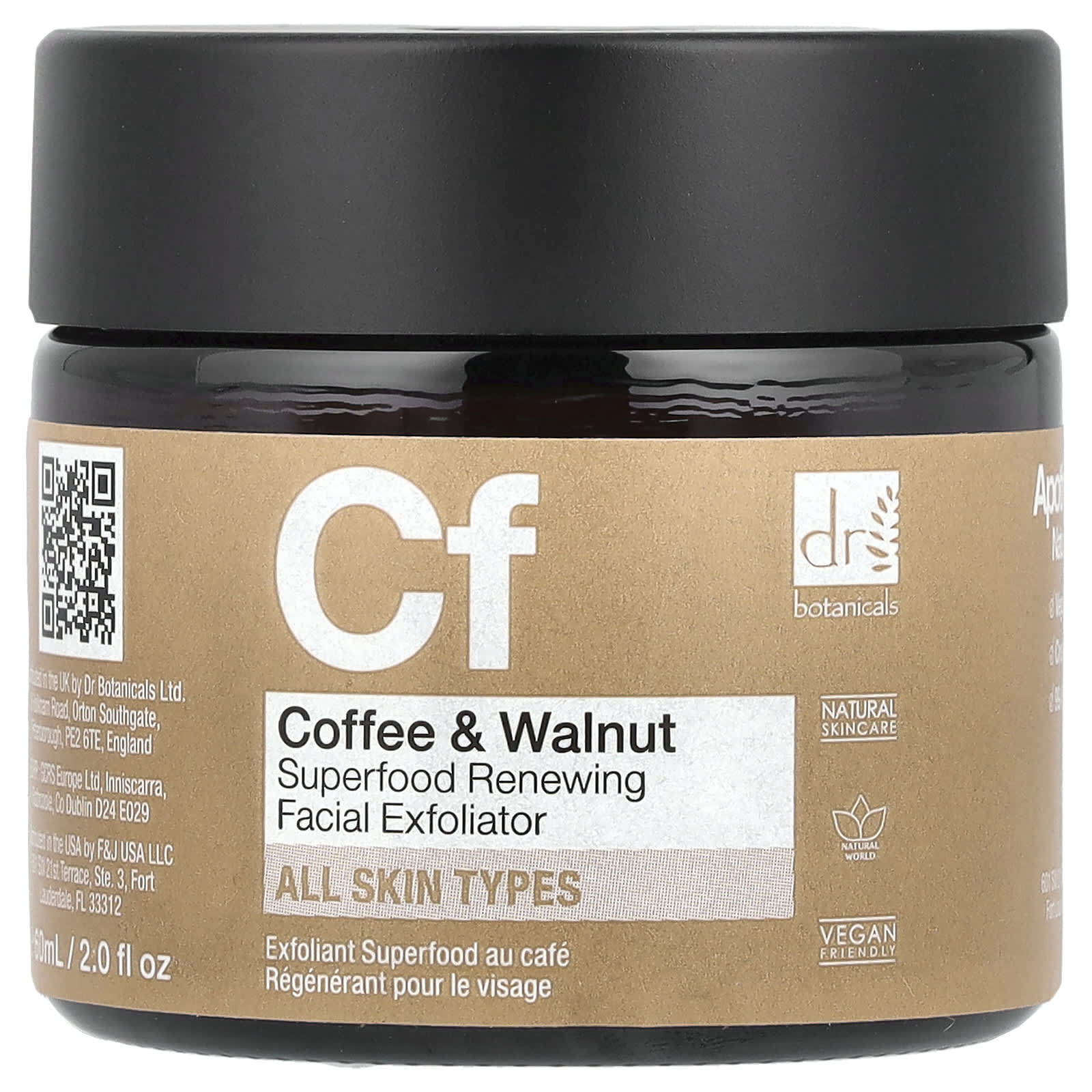 Dr. Botanicals Coffee Walnut Exfoliator for Glowing Skin, 2 fl oz - Image 1