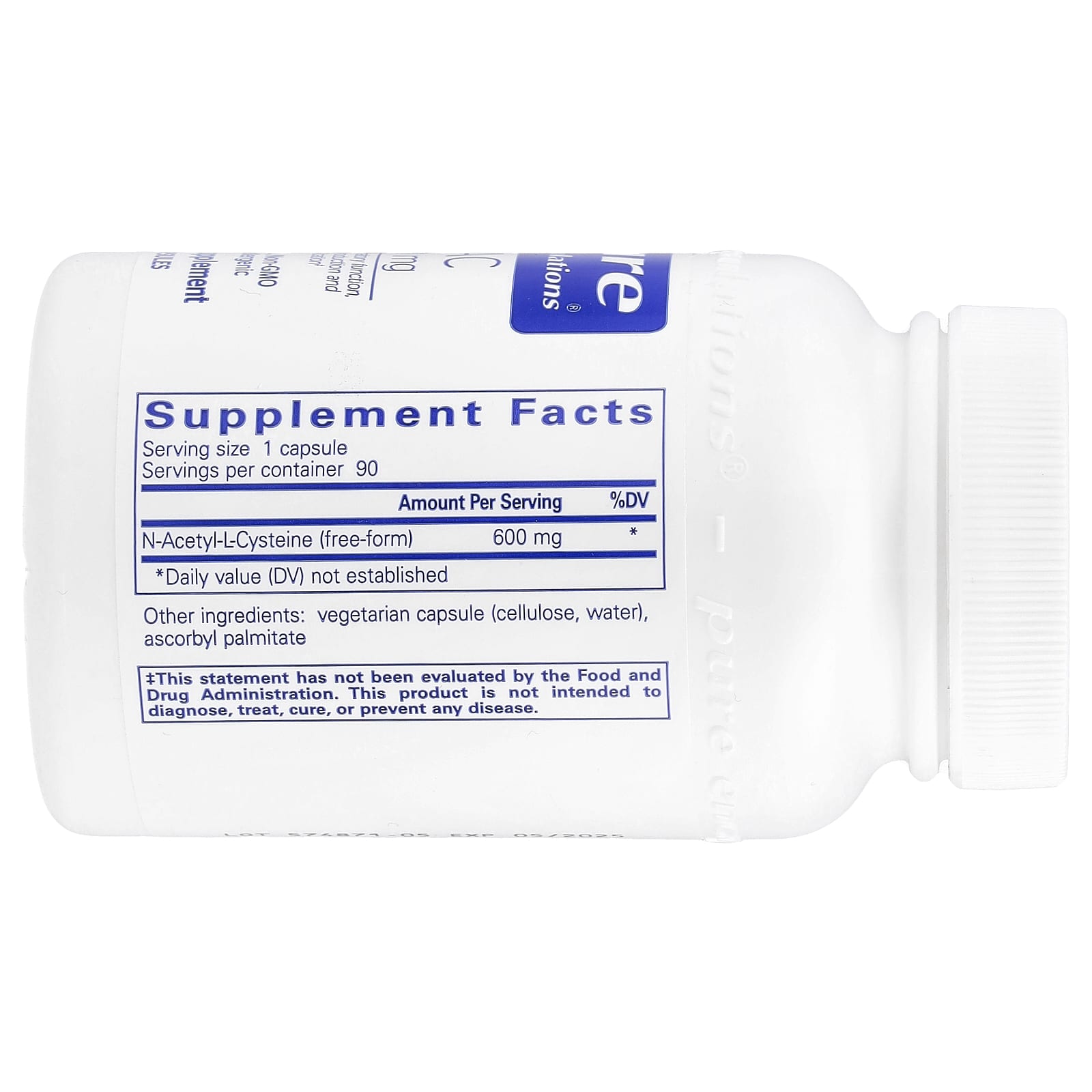 Pure Encapsulations, NAC, 600 mg, 90 Capsules - Image 2