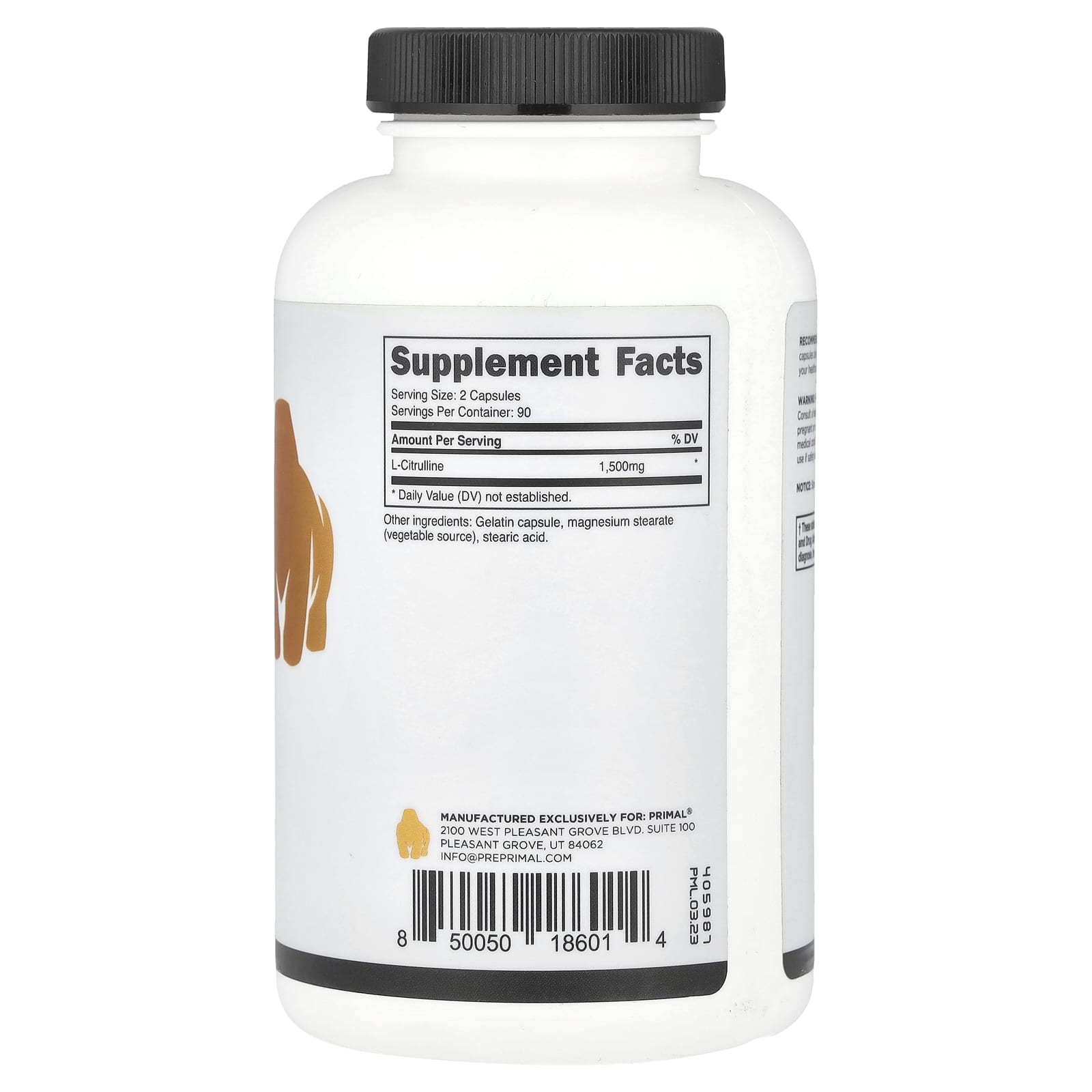PrePrimal, L-Citrulline, 180 Capsules (750 mg per Capsule) - Image 2