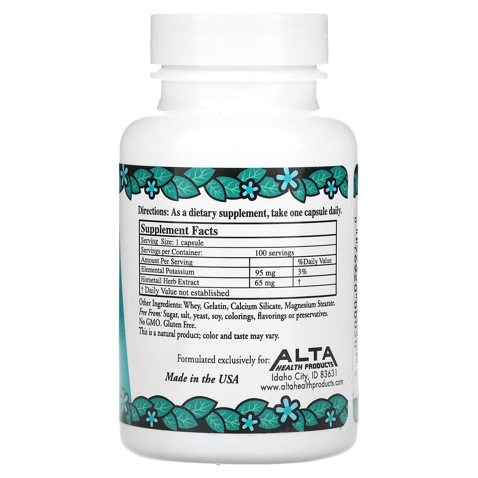 Potassium Chloride Supplement by Alta Health - 100 Capsules - Image 2